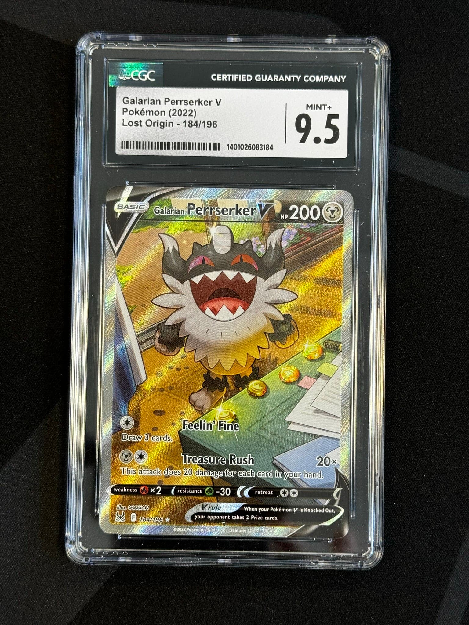 Galarian Perrserker V - LOR 184 - English - CGC 9.5
