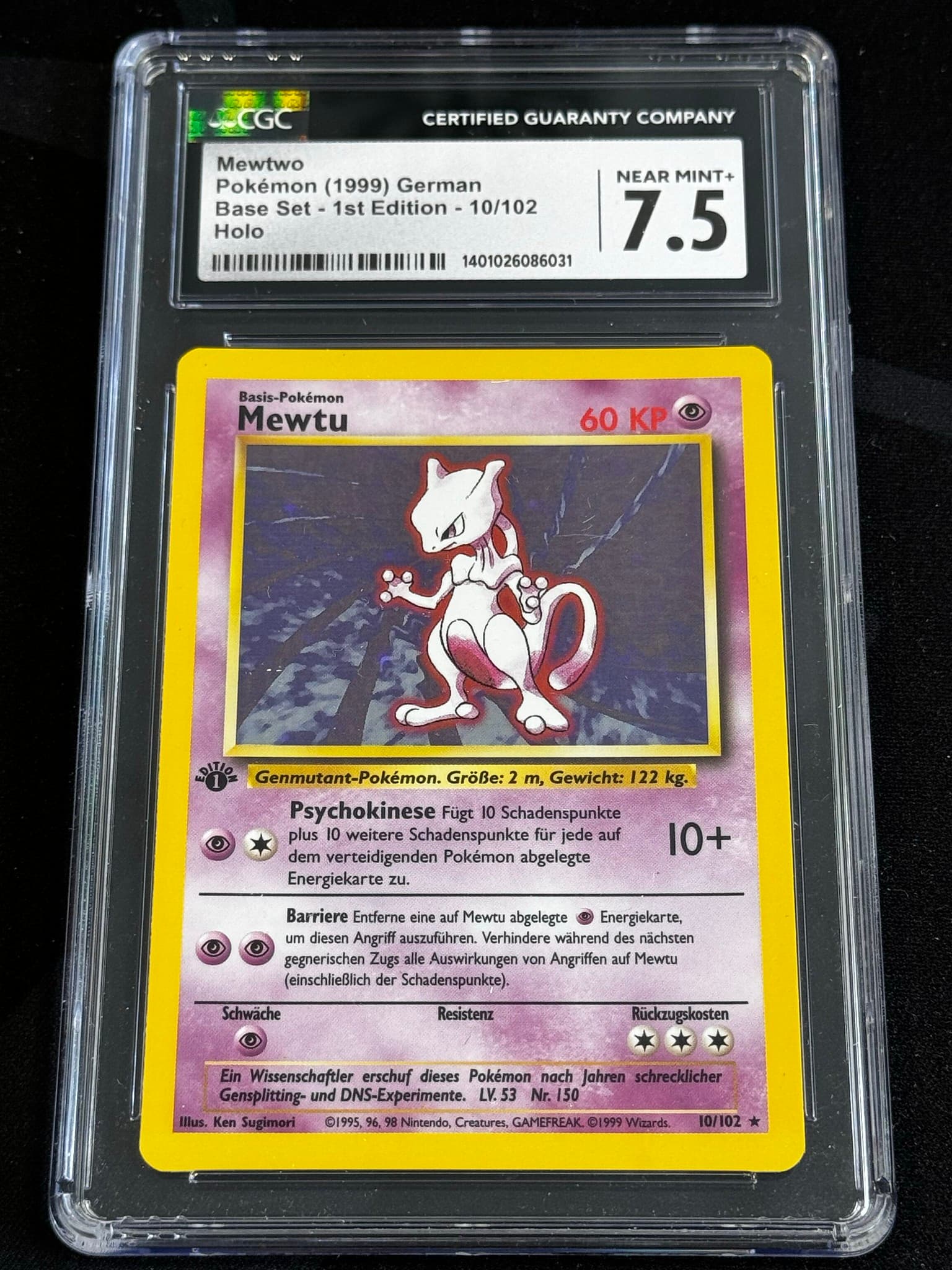 Mewtwo - BS 10 - German - CGC 7.5