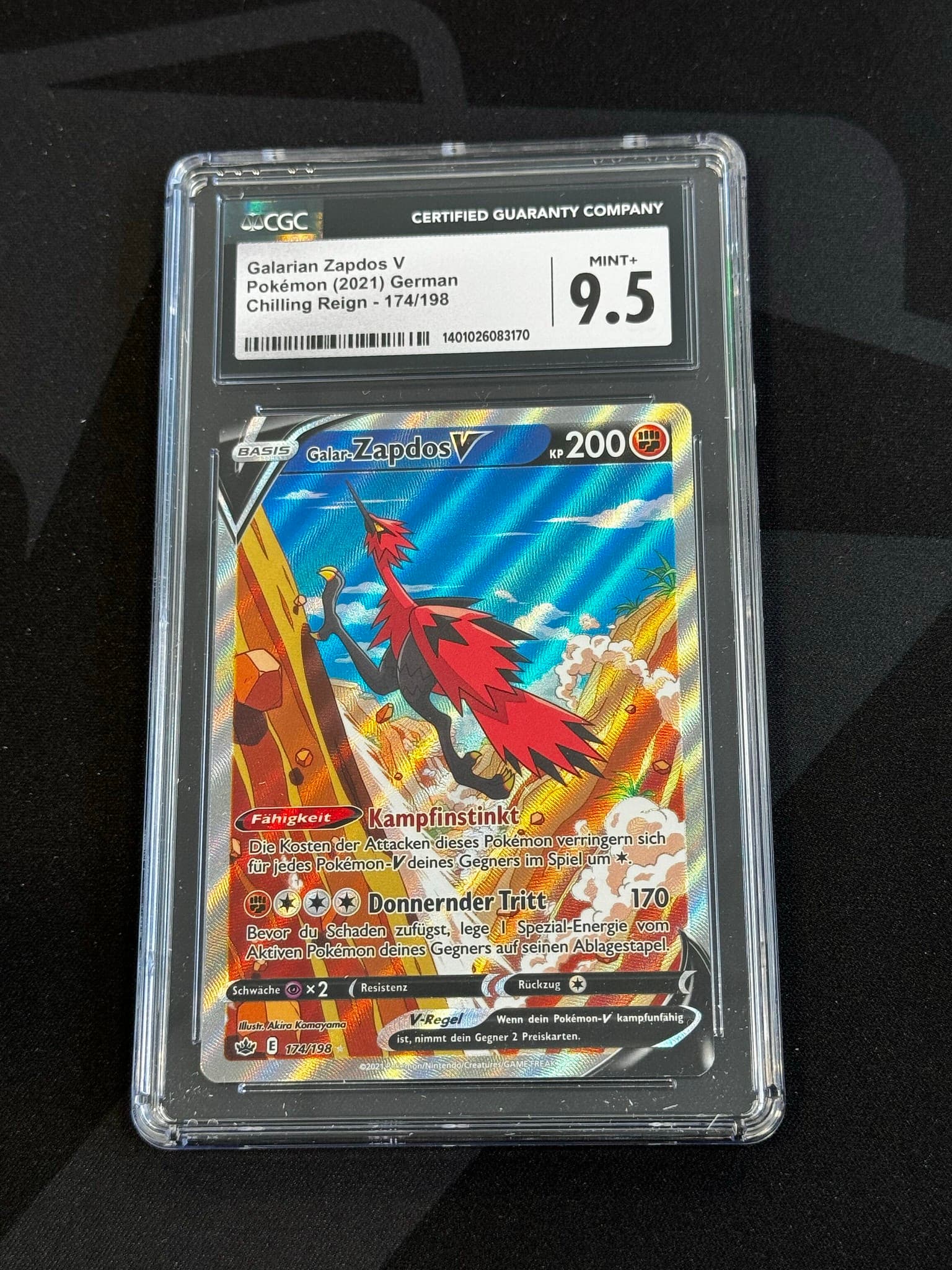 Galarian Zapdos V - CHR 174 - German - CGC 9.5