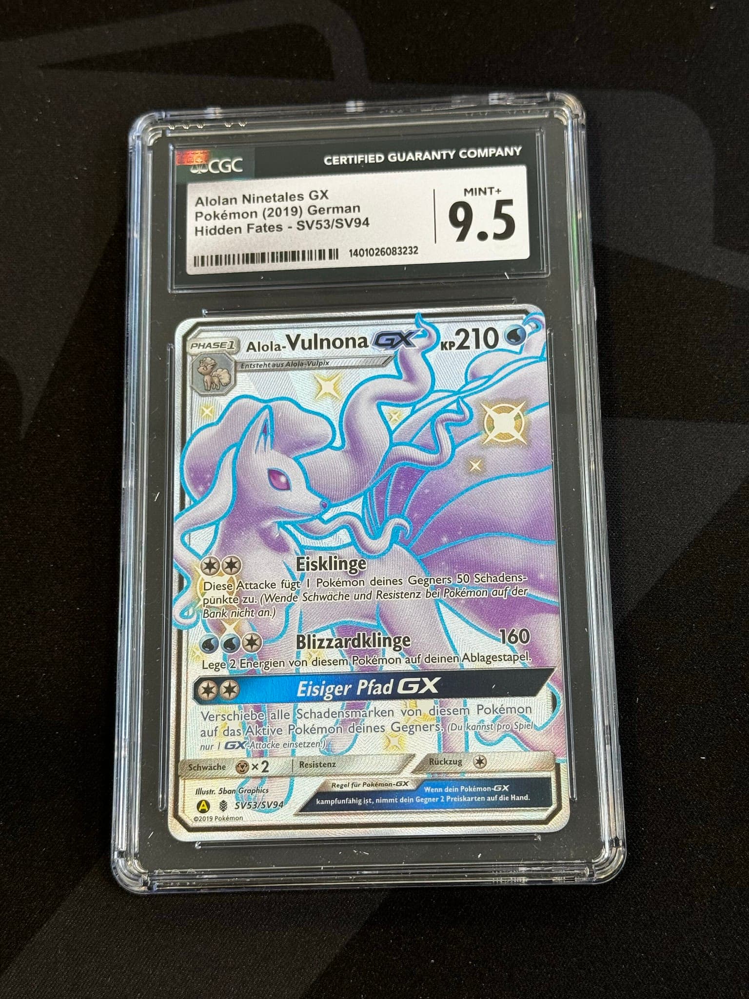 Alolan Ninetales GX - HIF 53 - German - CGC 9.5