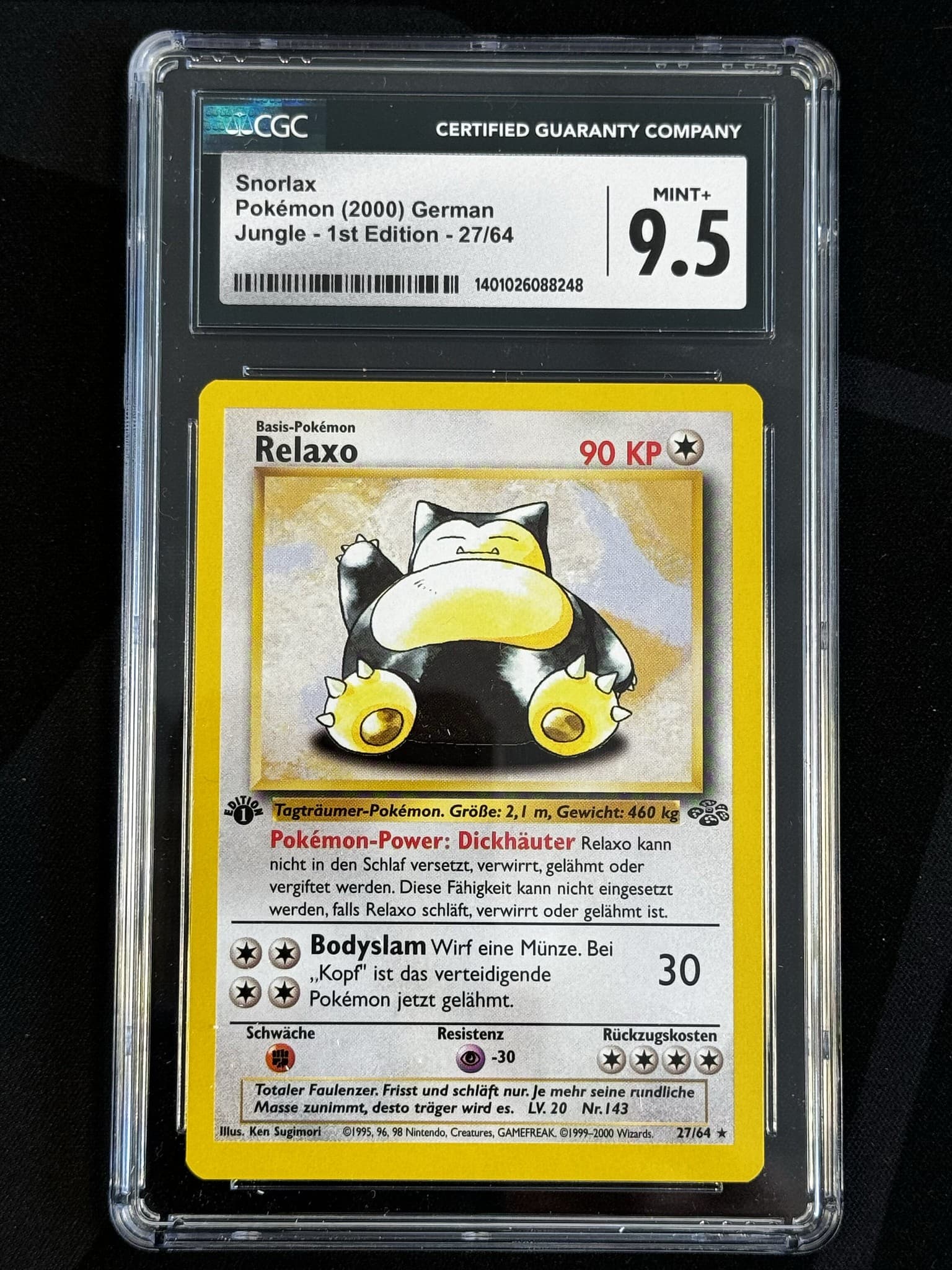 Snorlax - JU 27 - German - CGC 9.5