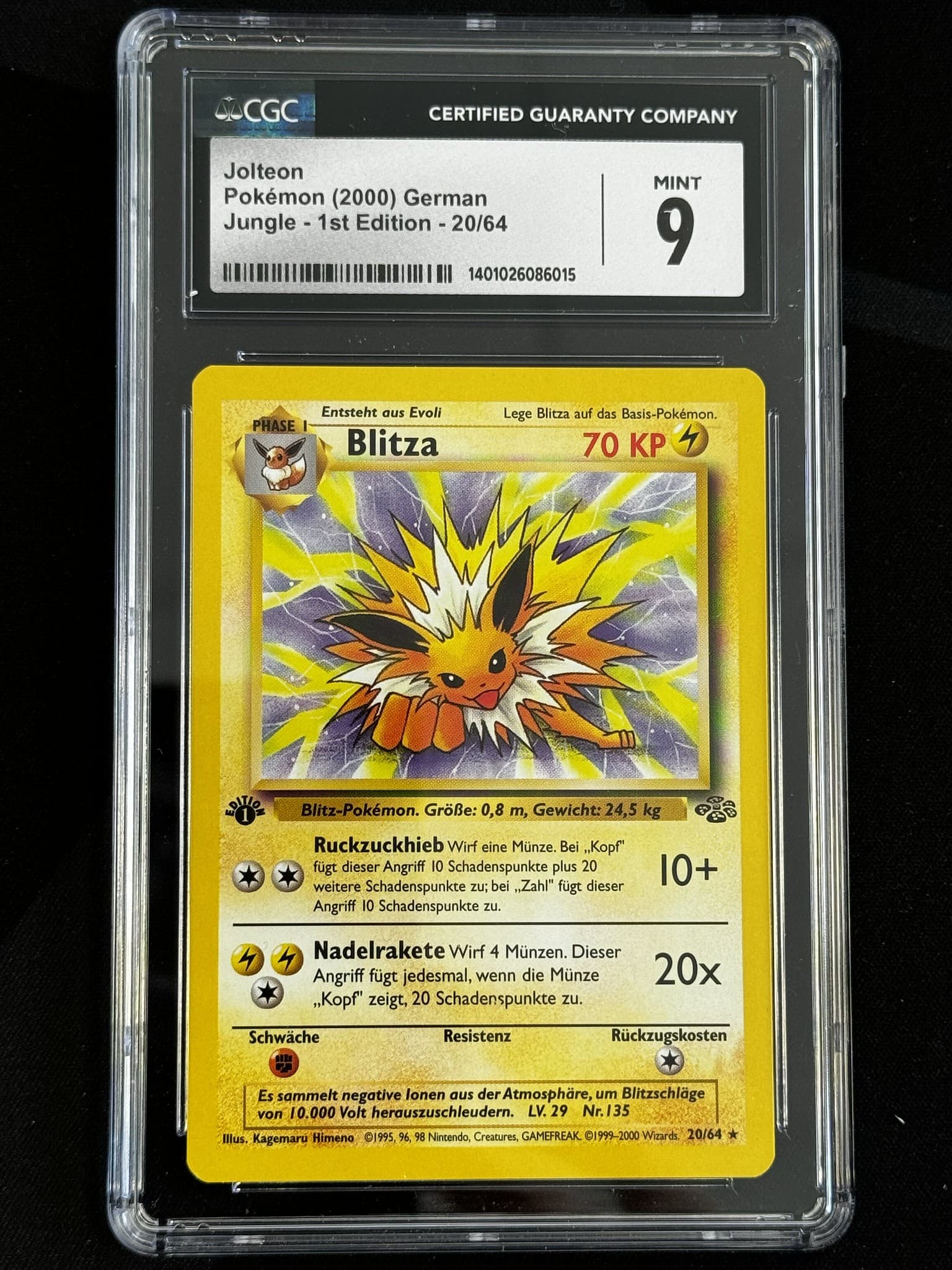 Jolteon - JU 20 - German - CGC 9