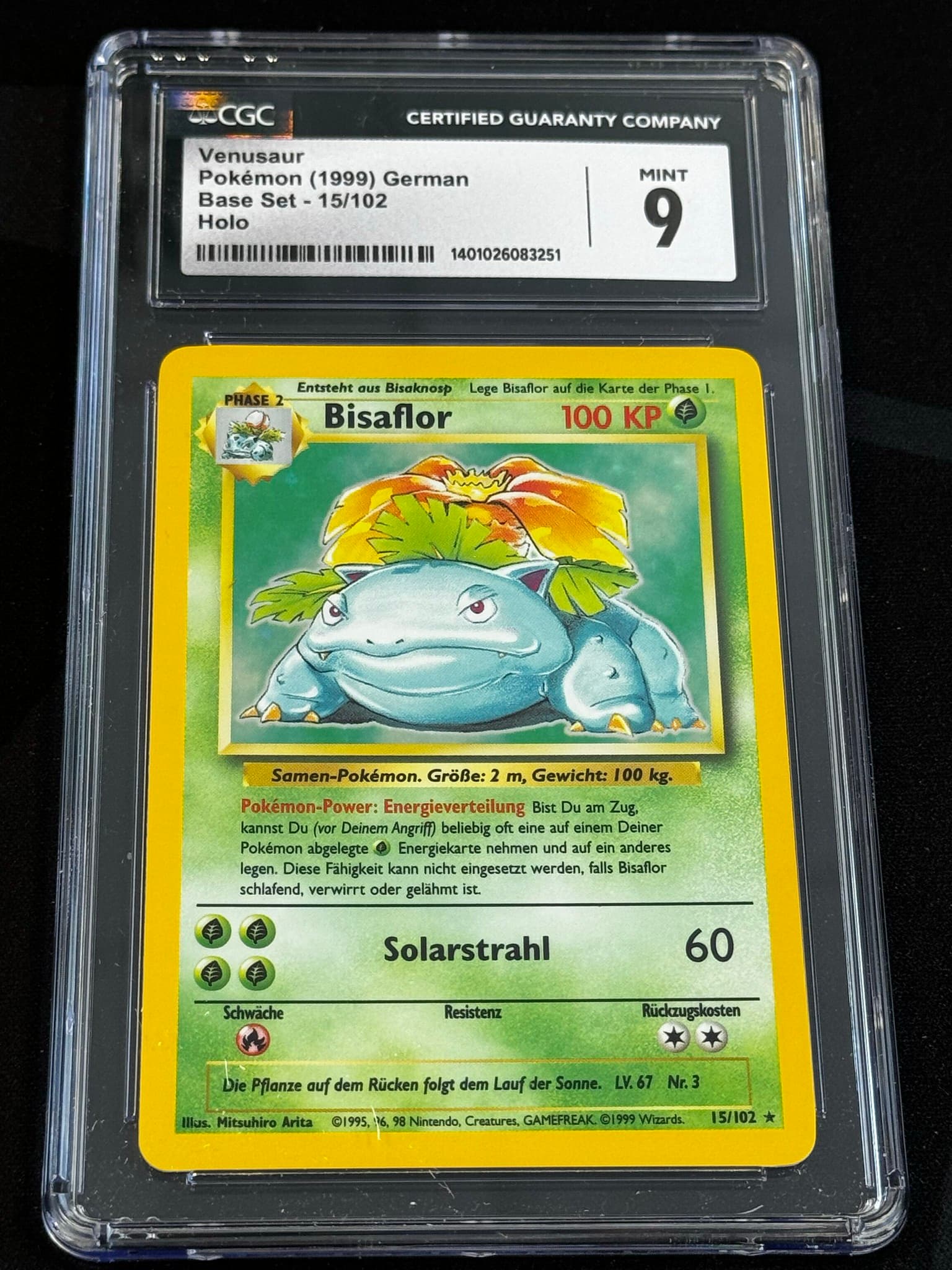 Venusaur - BS 15 - German - CGC 9