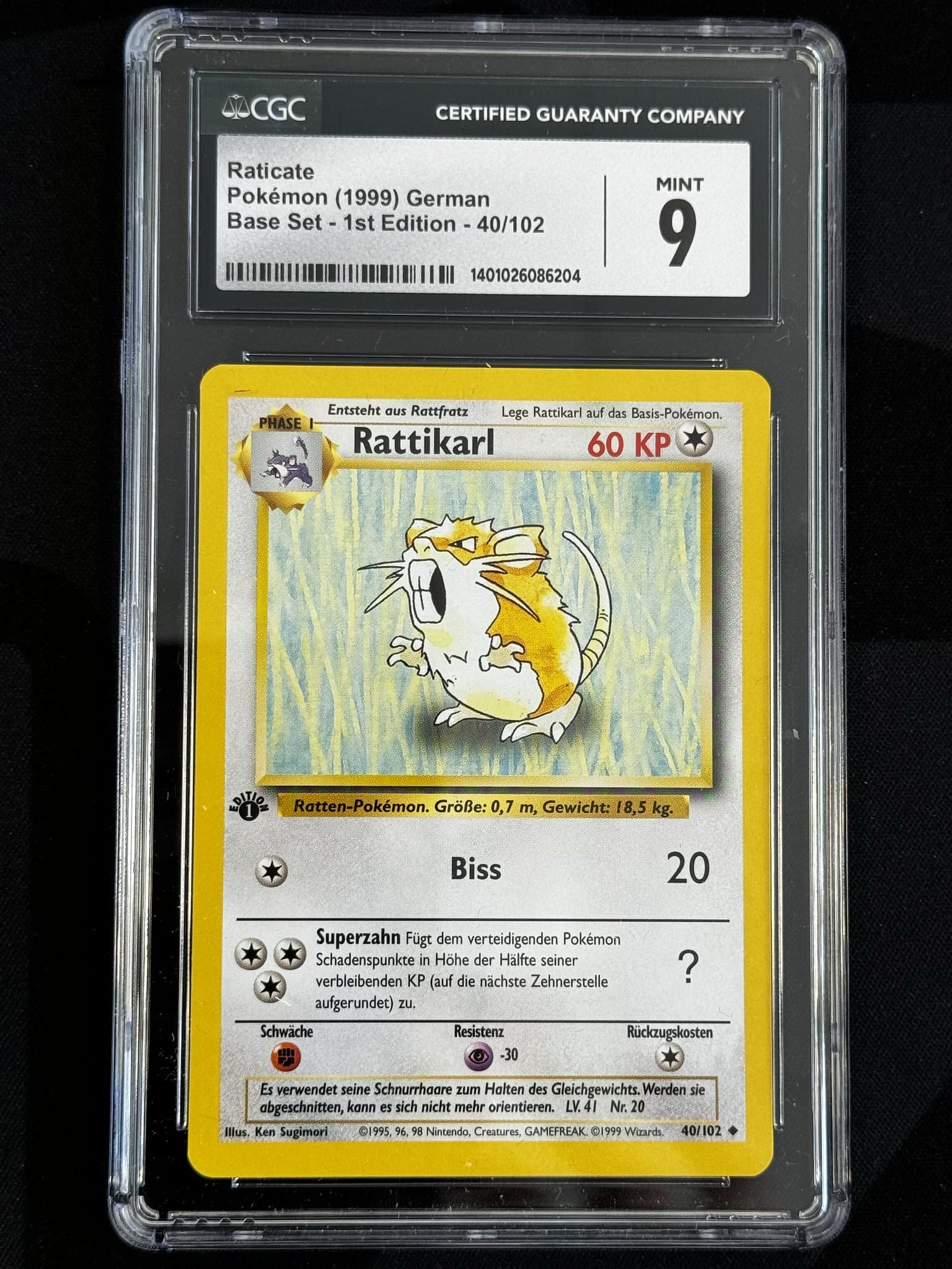 Raticate - BS 40 - German - CGC 9