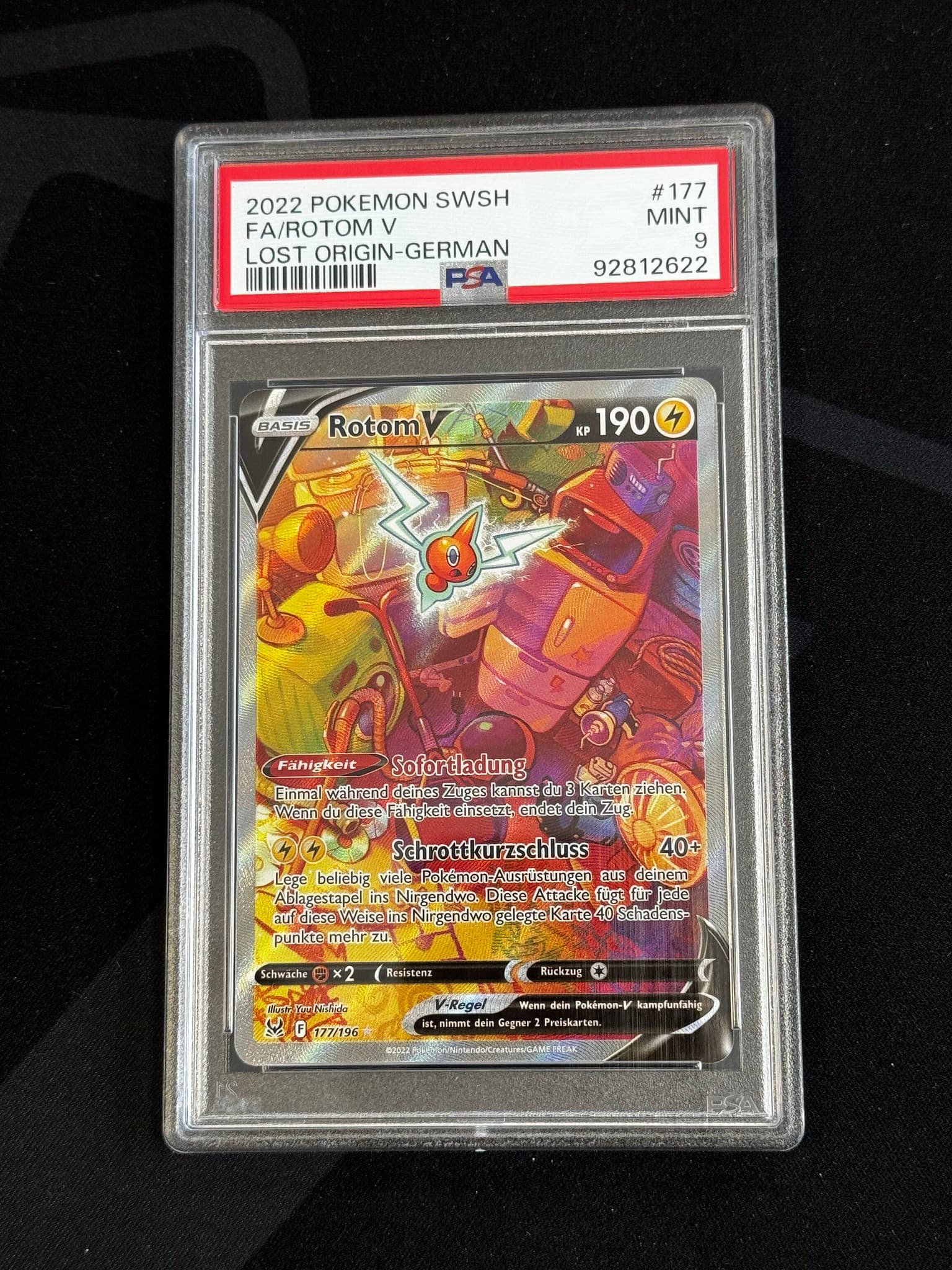 Rotom V - LOR 177 - German - PSA 9