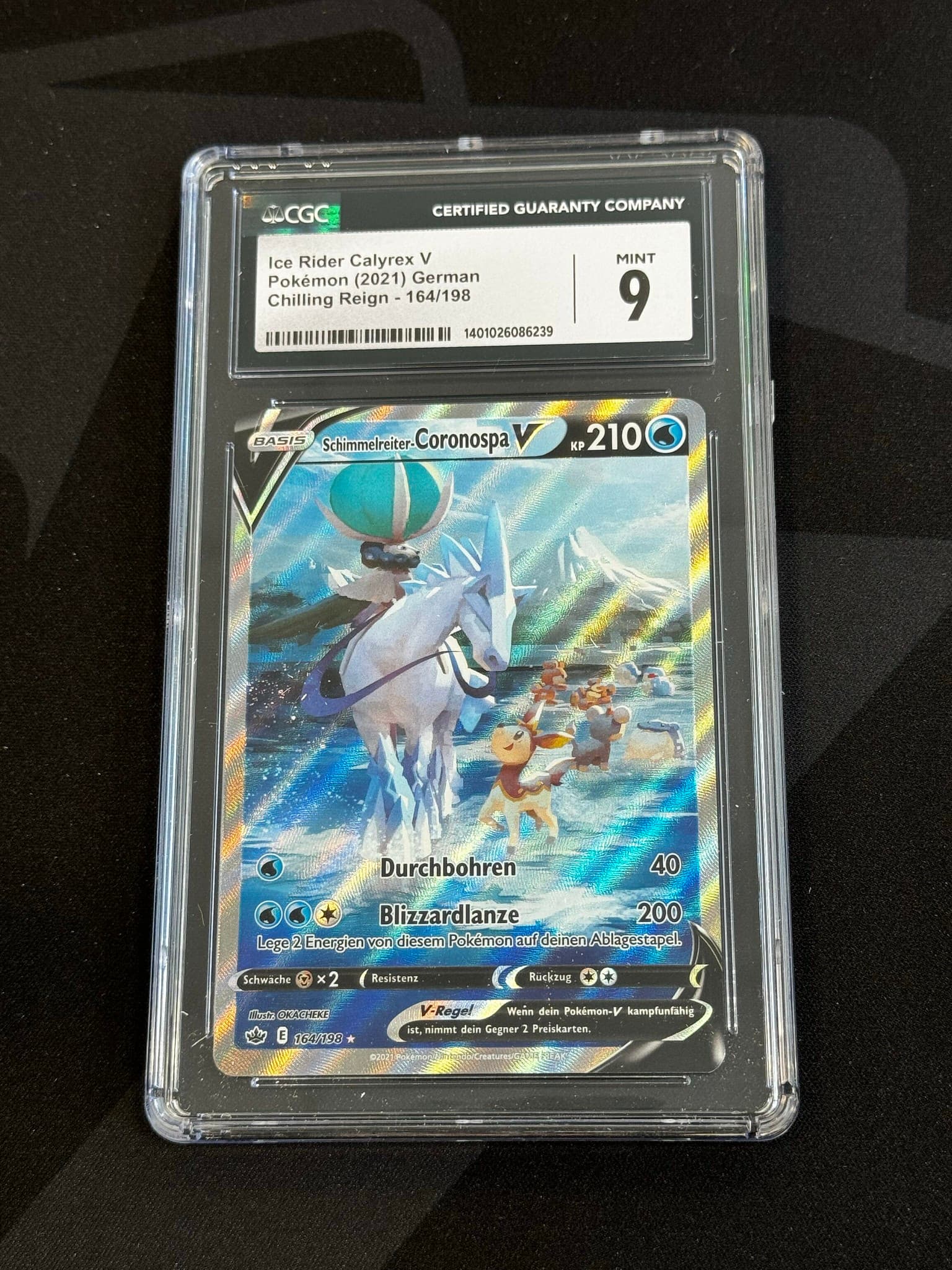 Ice Rider Calyrex V - CHR 164 - German - CGC 9